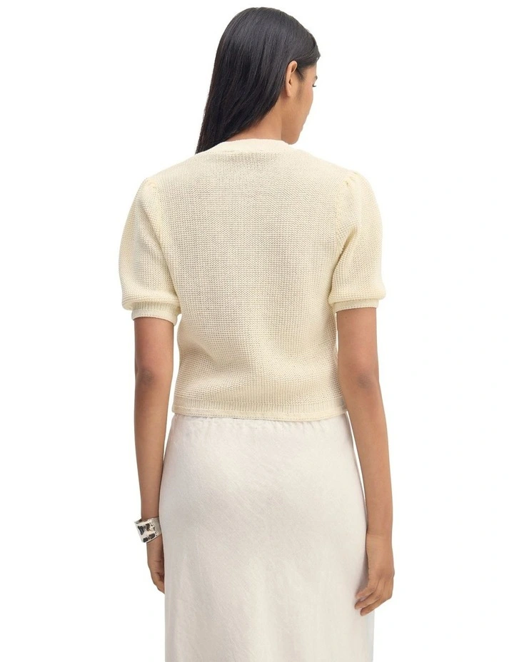 Eloise Cardigan Top in Ivory image 2