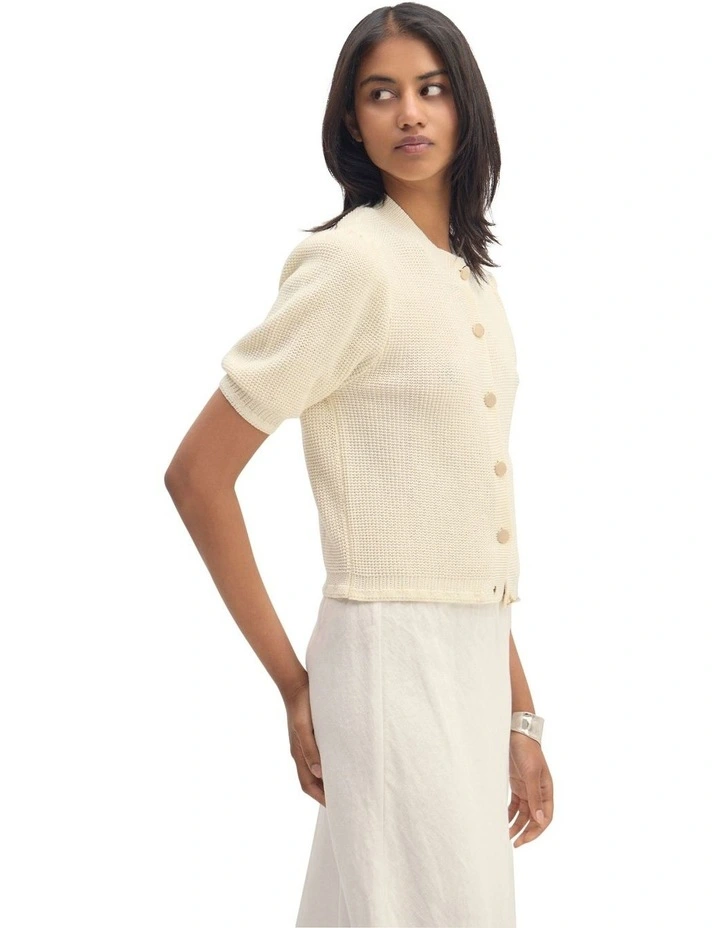 Eloise Cardigan Top in Ivory image 3