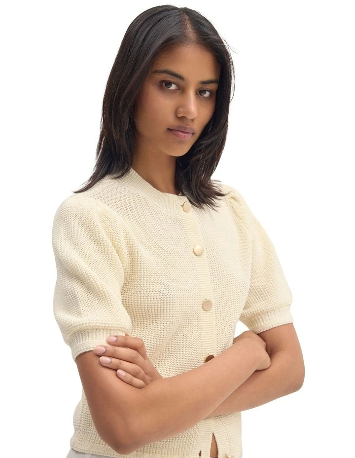 Eloise Cardigan Top in Ivory image 4