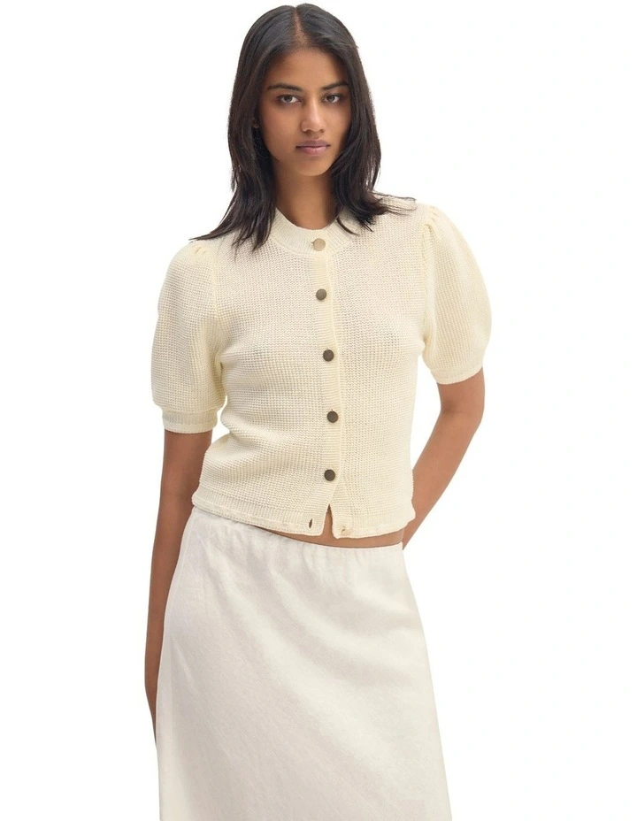 Eloise Cardigan Top in Ivory image 5