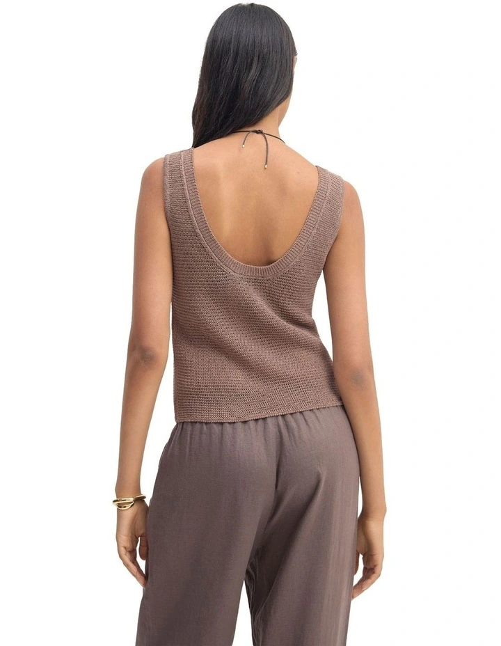 Romy Knitted Tank in Brown image 2
