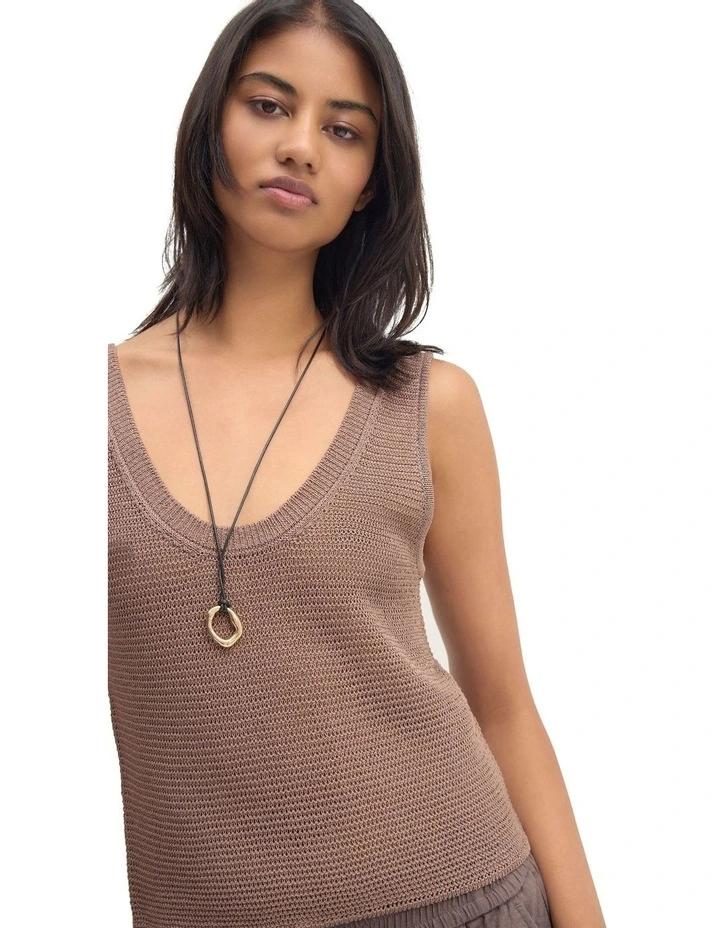 Romy Knitted Tank in Brown image 4