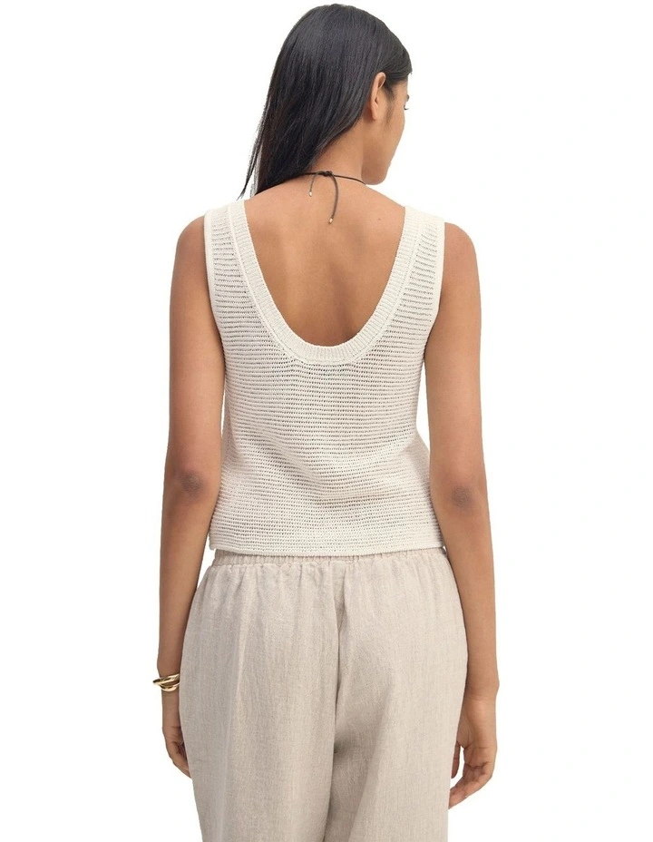 Romy Knitted Tank in White image 2