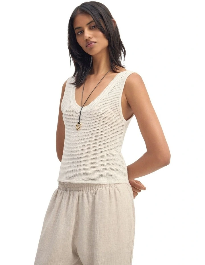 Romy Knitted Tank in White image 3