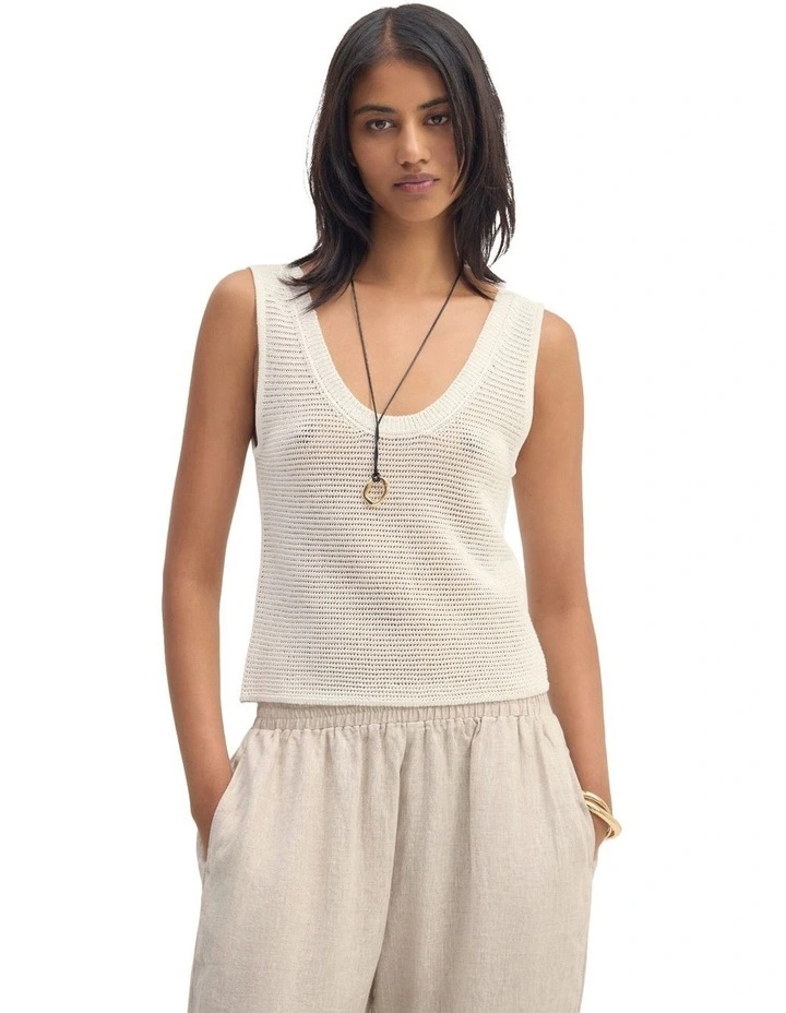 Romy Knitted Tank in White image 4