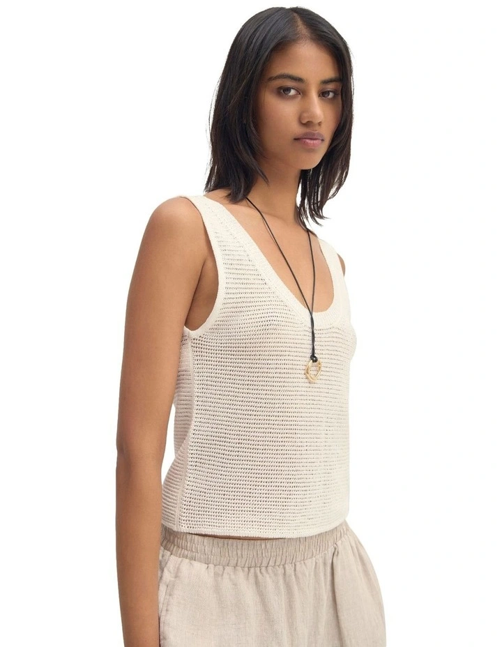 Romy Knitted Tank in White image 7