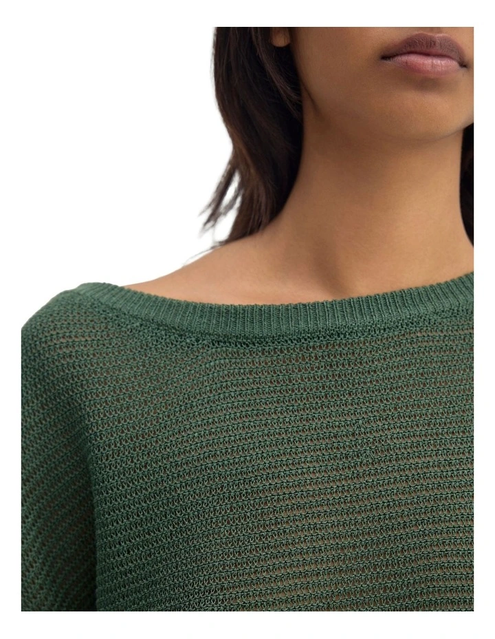 Selma Off Shoulder Tank Top in Olive image 6