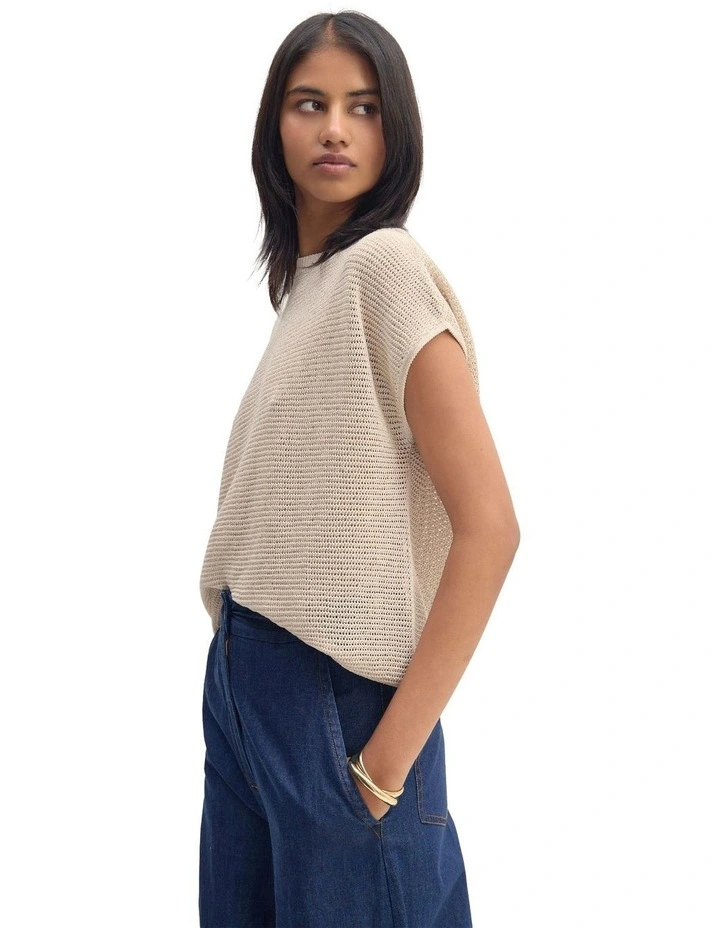 Selma Off Shoulder Tank in Natural image 3