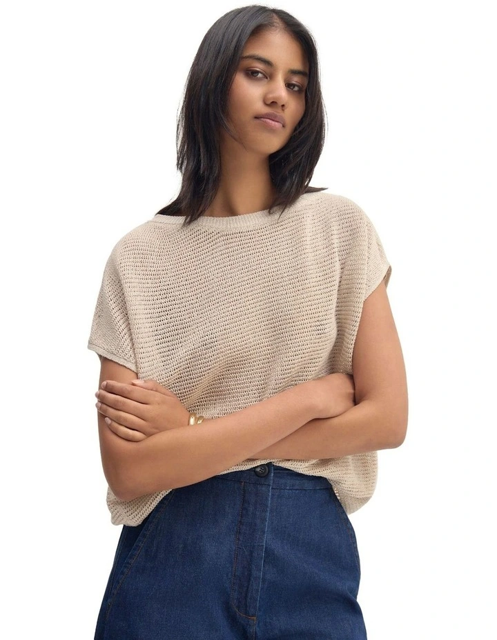 Selma Off Shoulder Tank in Natural image 4