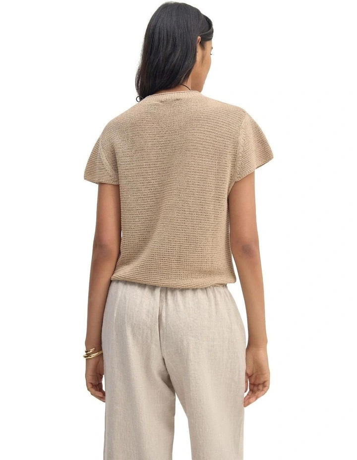 Lea Crew Neck Knit in Caramel image 2