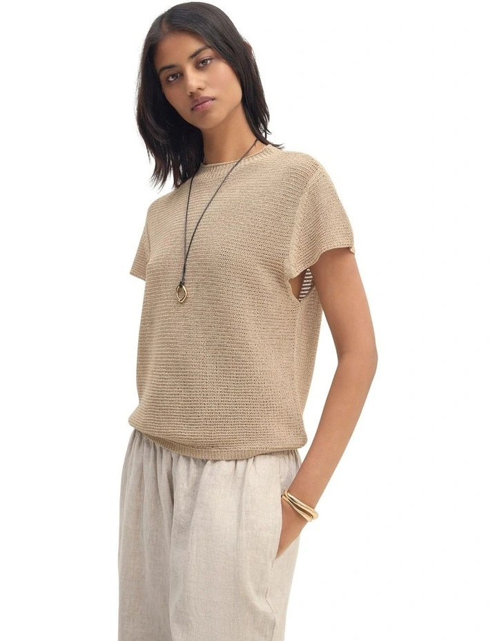 Lea Crew Neck Knit in Caramel image 3