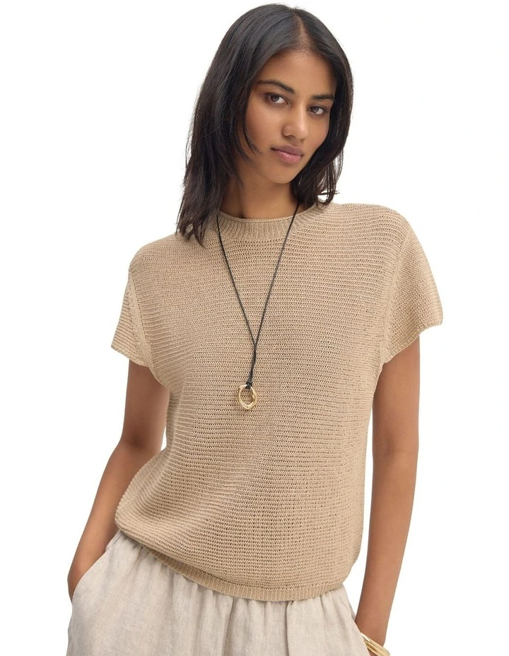 Lea Crew Neck Knit in Caramel image 4