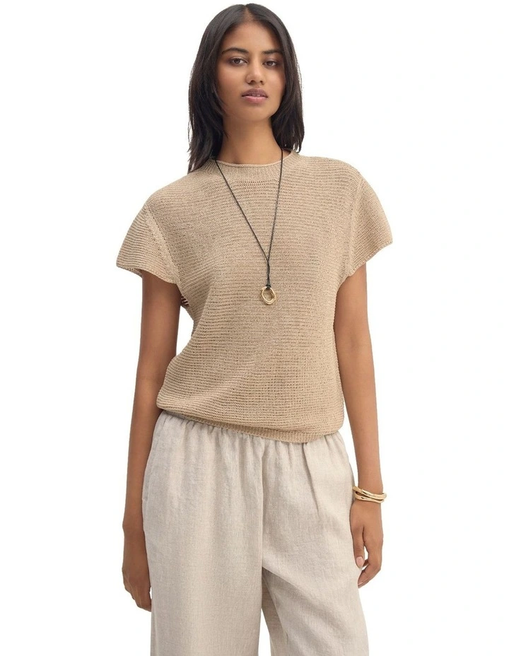 Lea Crew Neck Knit in Caramel image 7