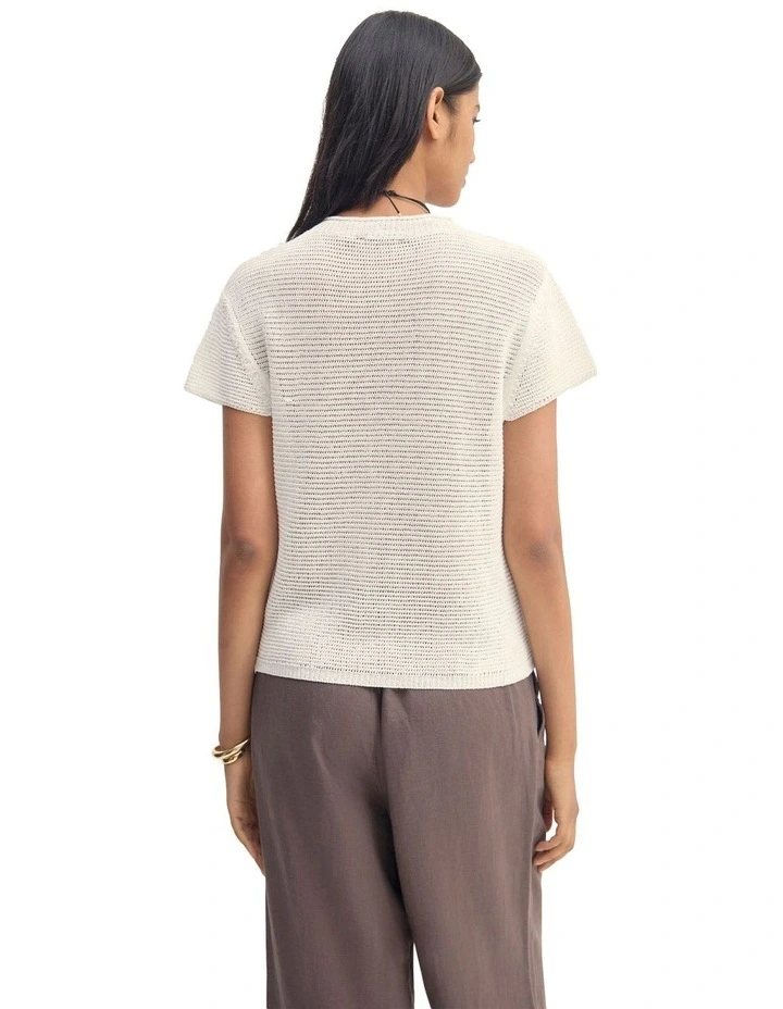 Lea Crew Neck Knit in Ivory image 2