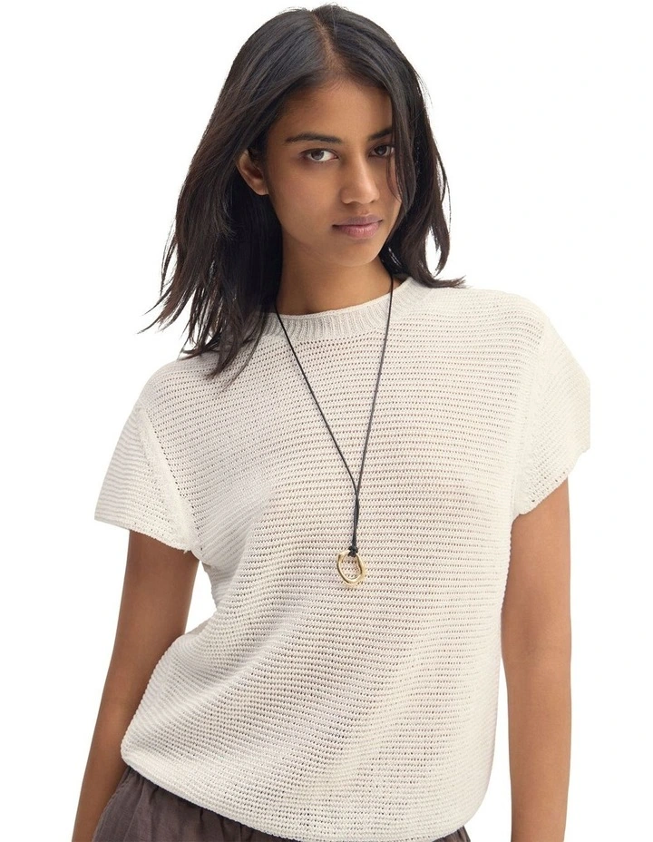 Lea Crew Neck Knit in Ivory image 4