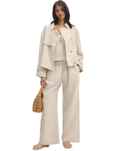 Griffin Linen Bomber in Oat