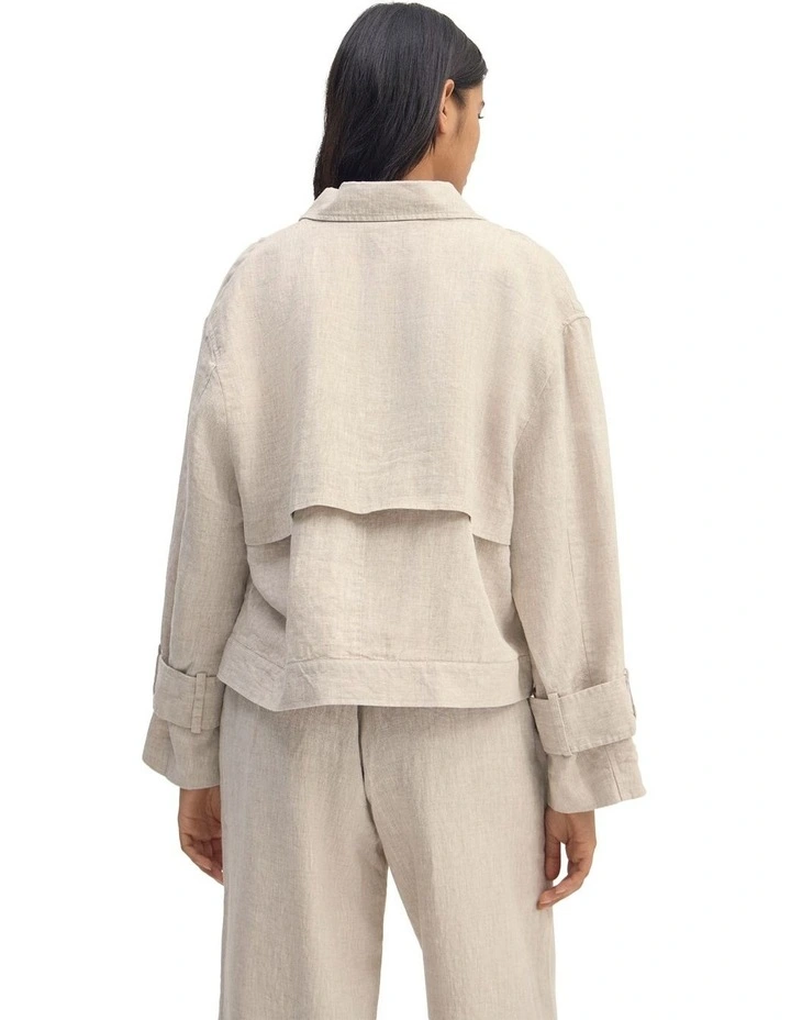 Griffin Linen Bomber in Oat image 2