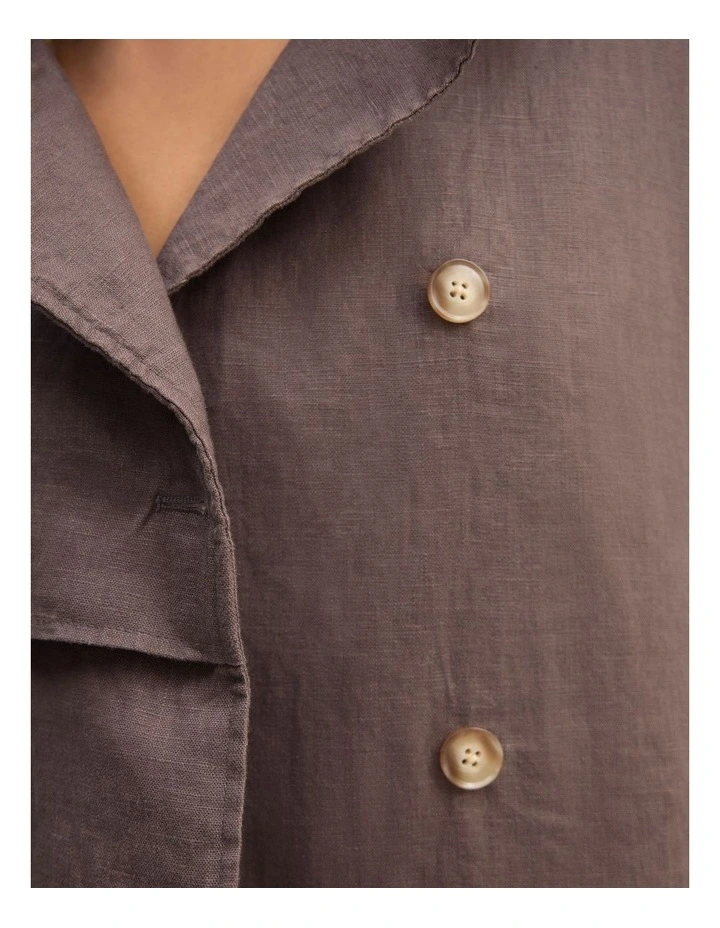 Griffin Linen Bomber Jacket in Chocolate image 5