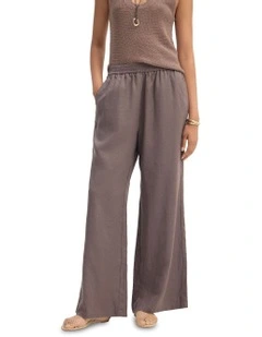 Chantel Linen Pant in Chocolate