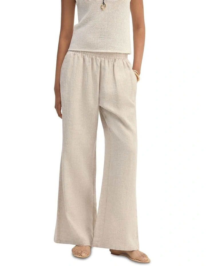 Chantel Linen Pant in Oat image 1