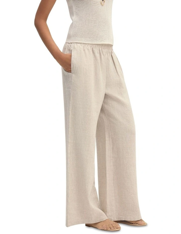 Chantel Linen Pant in Oat image 3