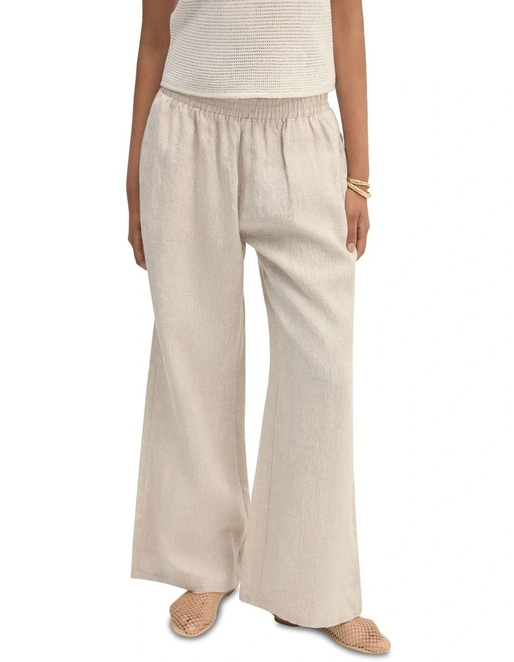 Chantel Linen Pant in Oat image 4