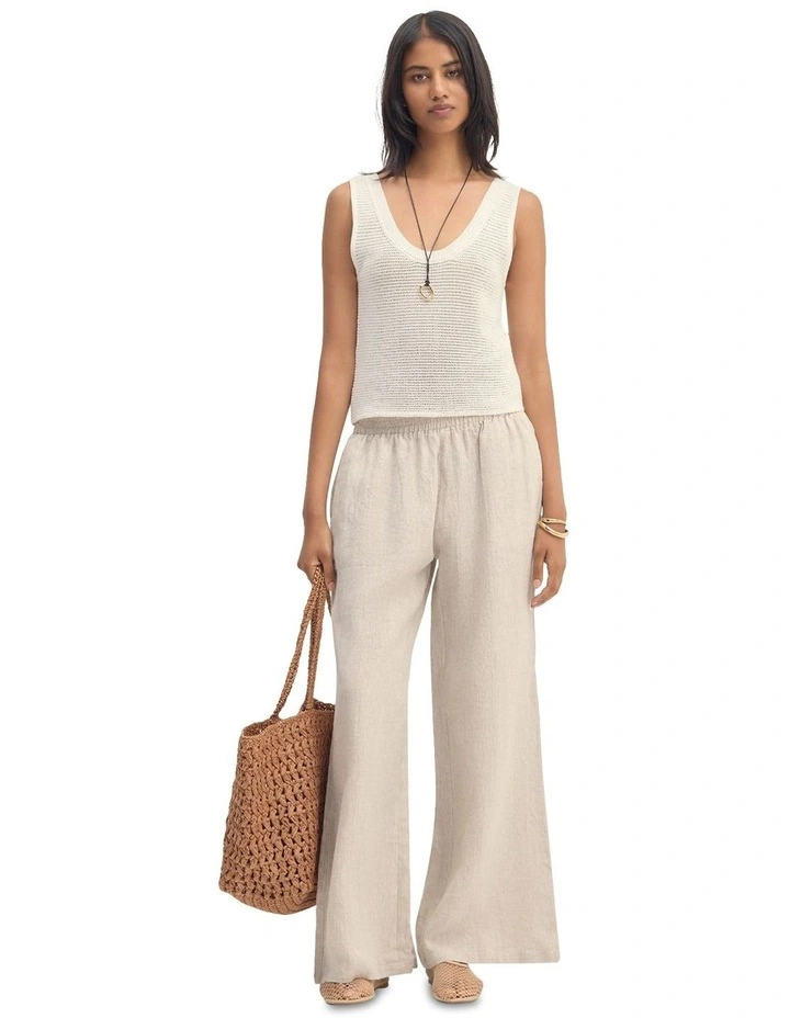 Chantel Linen Pant in Oat image 5