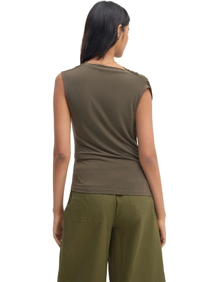 Astrid Jersey Top in Olive image 2