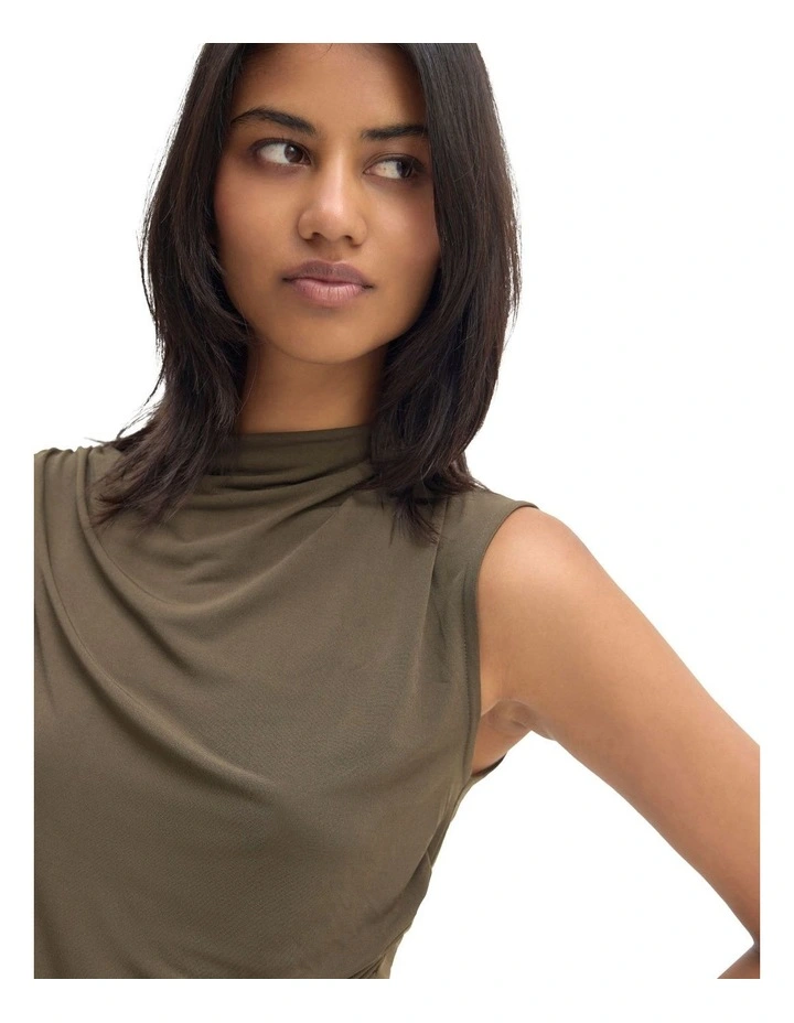 Astrid Jersey Top in Olive image 4