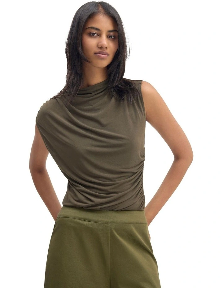 Astrid Jersey Top in Olive image 5