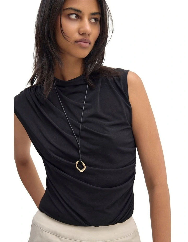 Astrid Jersey Top in Black image 4
