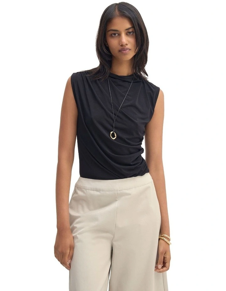 Astrid Jersey Top in Black image 5