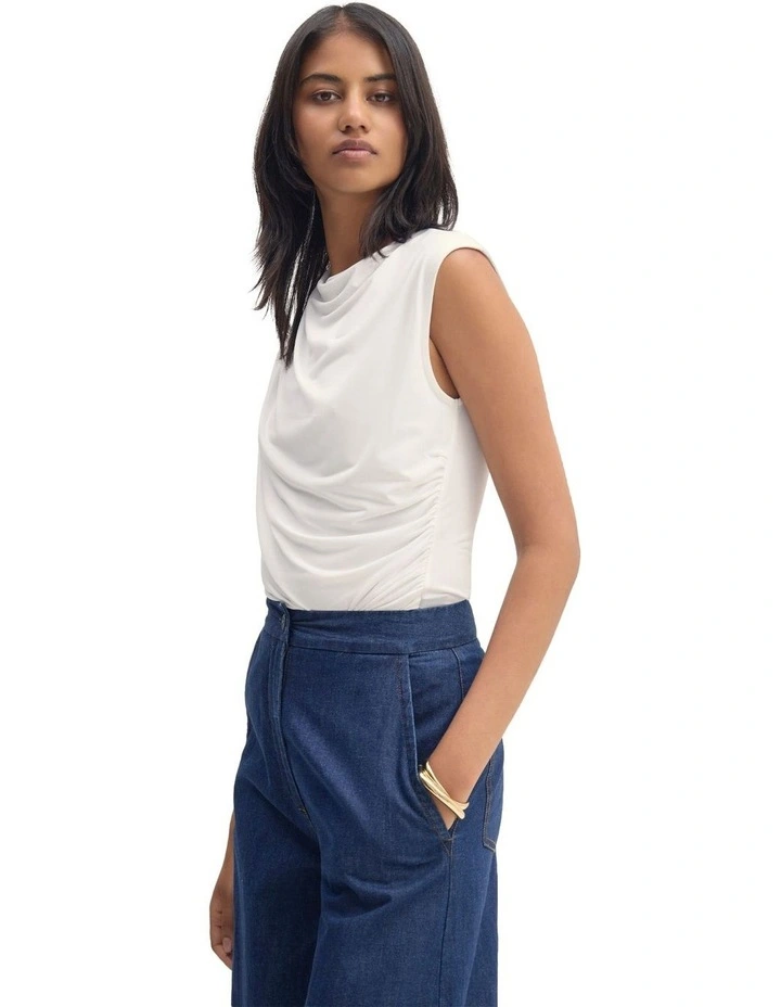 Astrid Jersey Top in White image 2