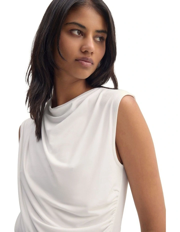 Astrid Jersey Top in White image 3