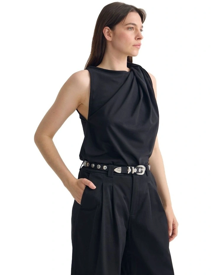 Willow Pontie Twist Top in Black image 3