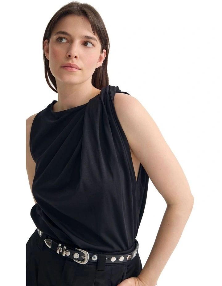 Willow Pontie Twist Top in Black image 4