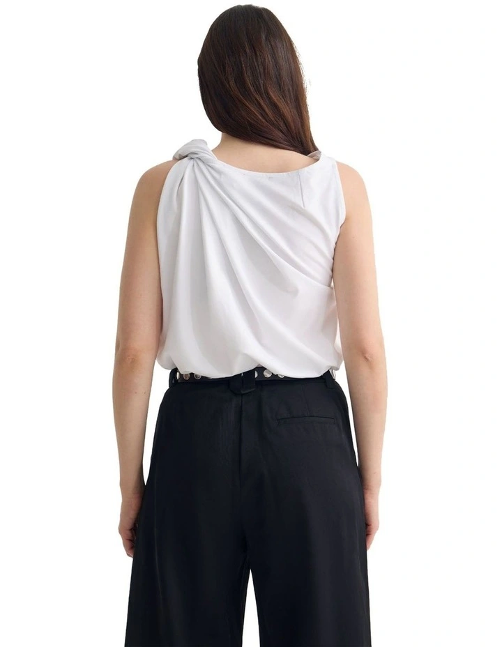 Willow Pontie Twist Top in White image 2