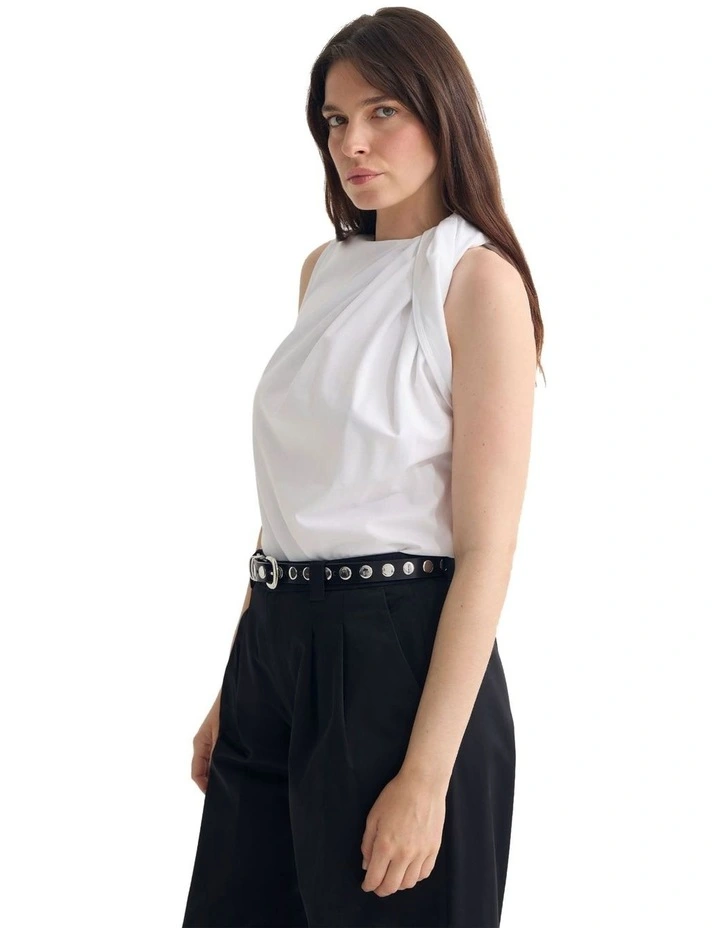 Willow Pontie Twist Top in White image 3