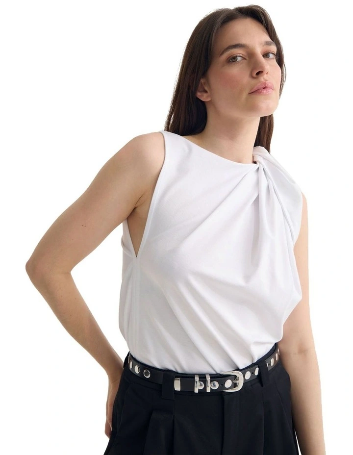 Willow Pontie Twist Top in White image 4