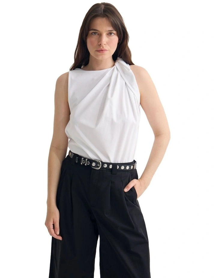 Willow Pontie Twist Top in White image 5