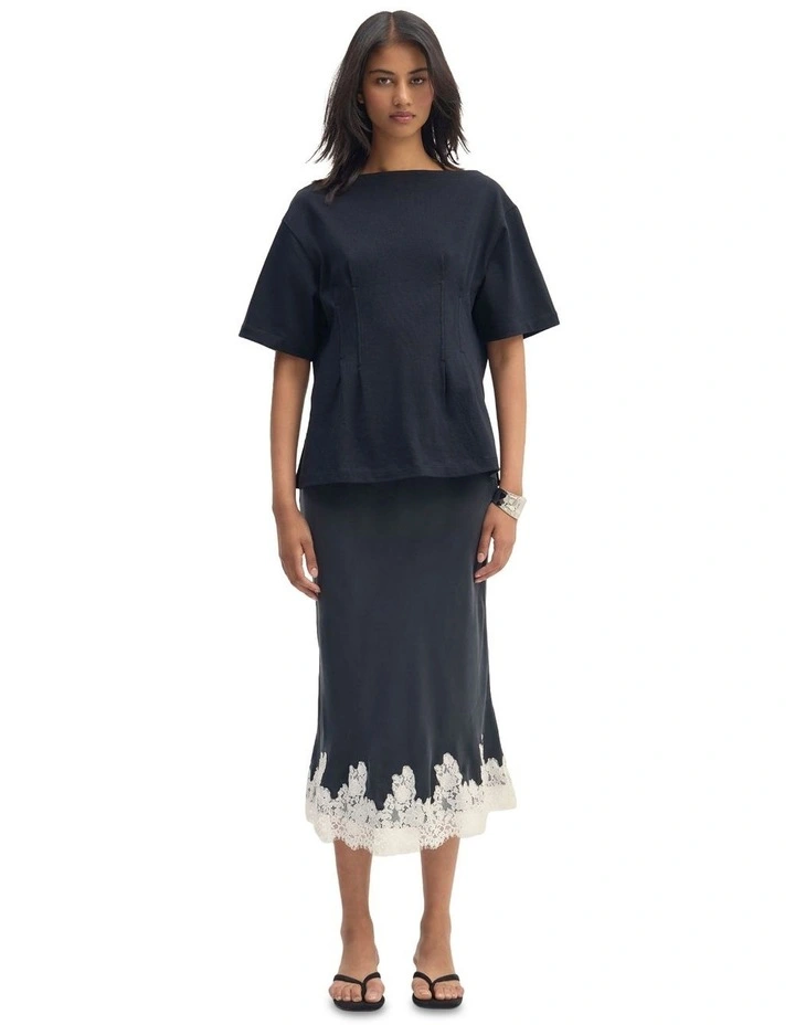 Lana Jersey Top in Black image 1