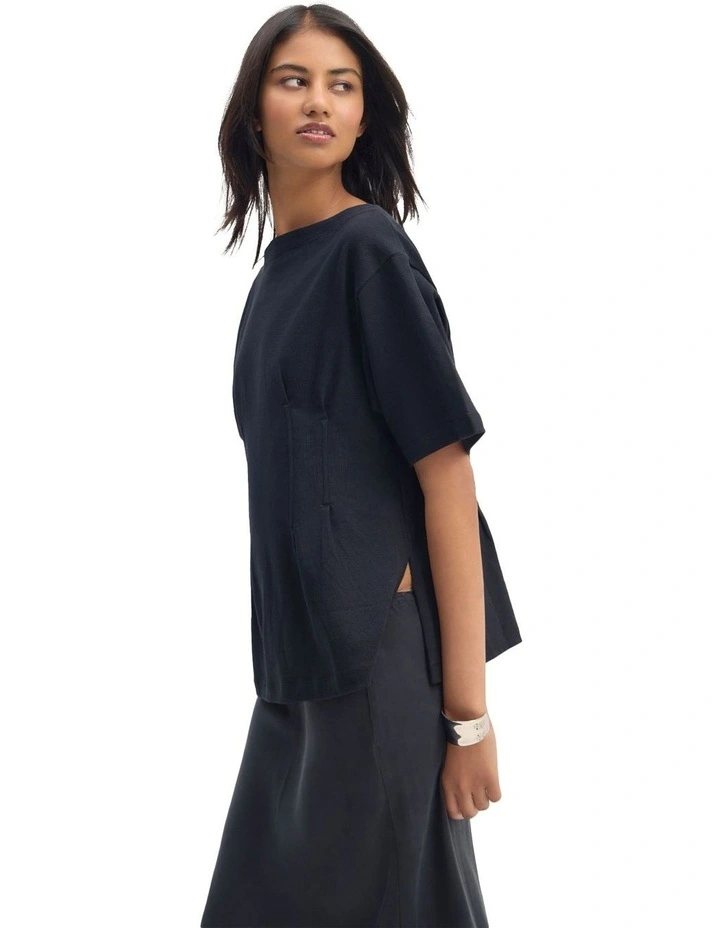 Lana Jersey Top in Black image 3