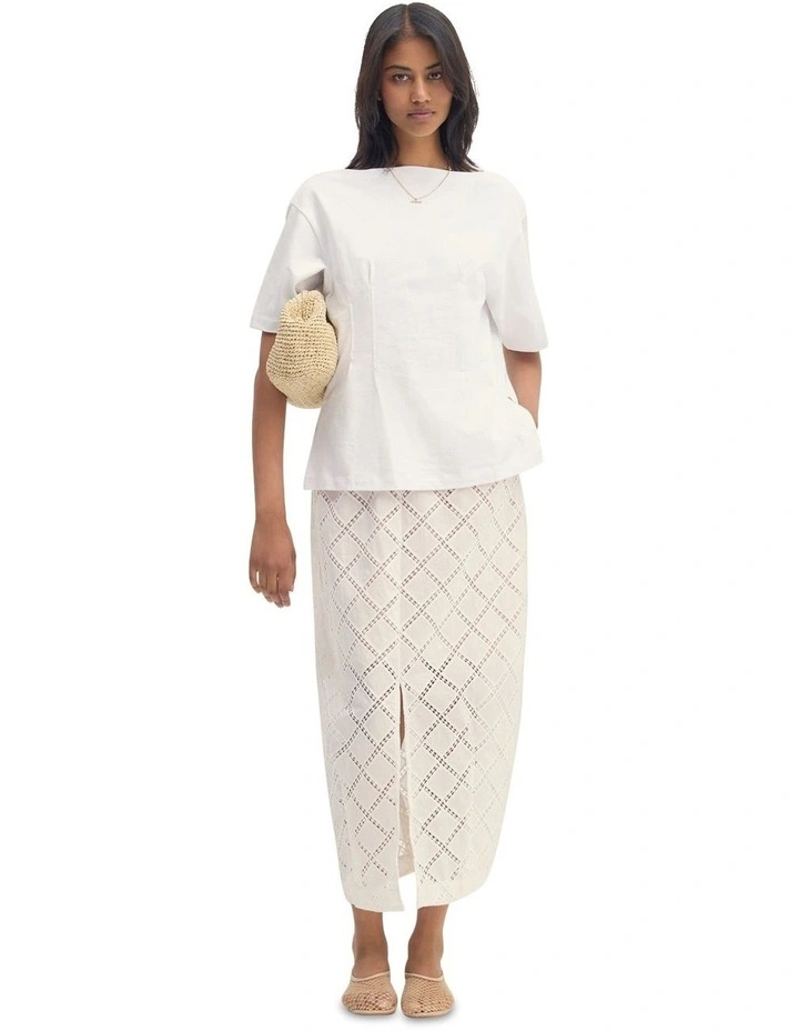 Lana Jersey Top in White image 1