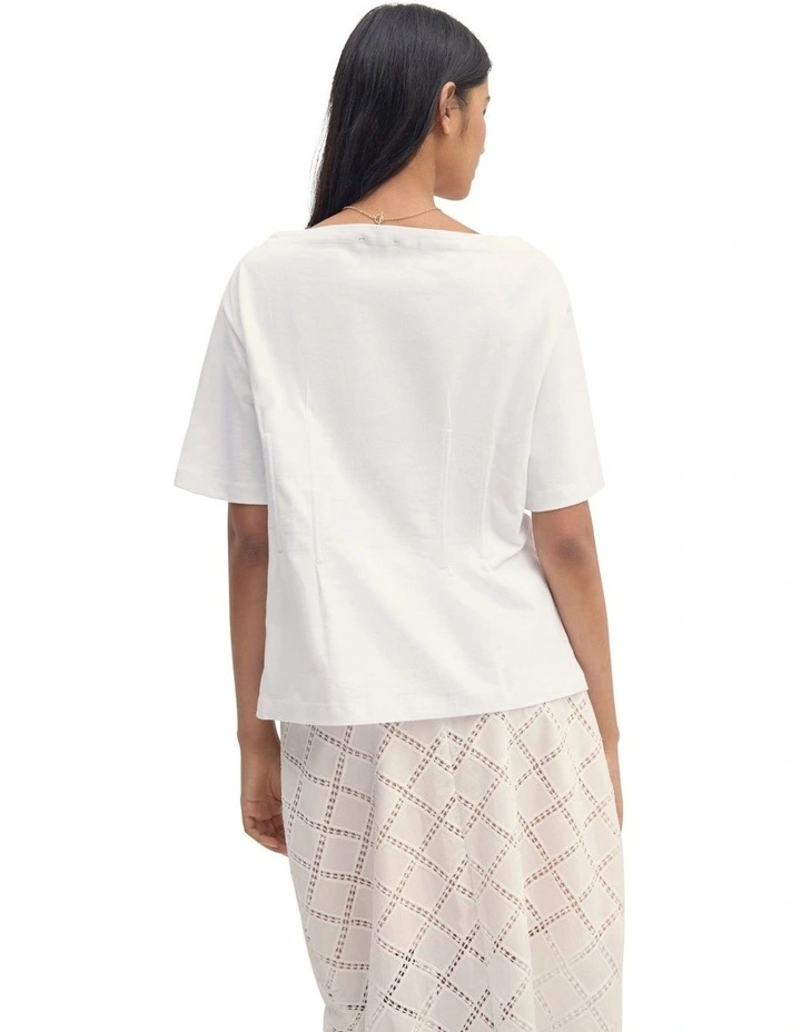 Lana Jersey Top in White image 2