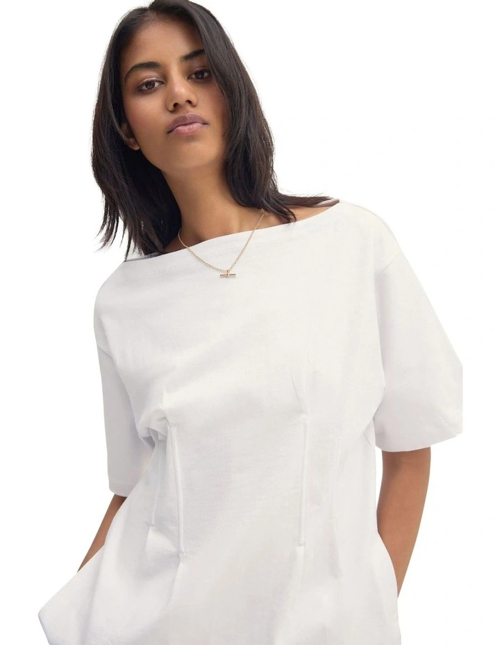 Lana Jersey Top in White image 4