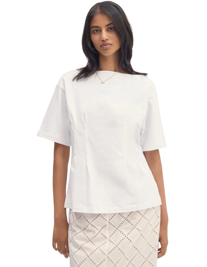 Lana Jersey Top in White image 5