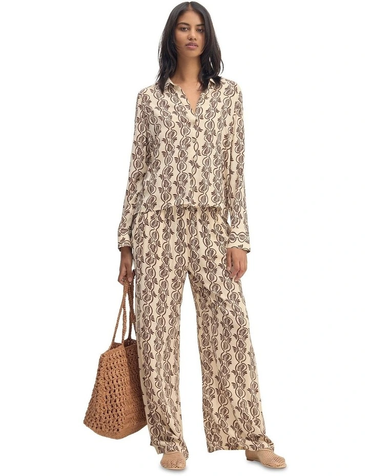 Poppy Printed Shirt in Ecru/Chocolate image 1