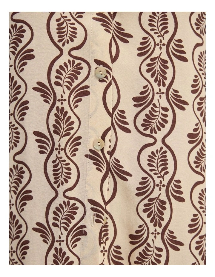 Poppy Printed Shirt in Ecru/Chocolate image 6