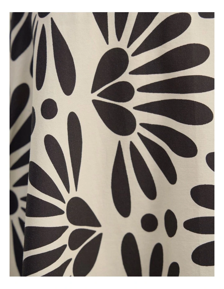 Jessica Cotton Printed Dress in Black/White image 7