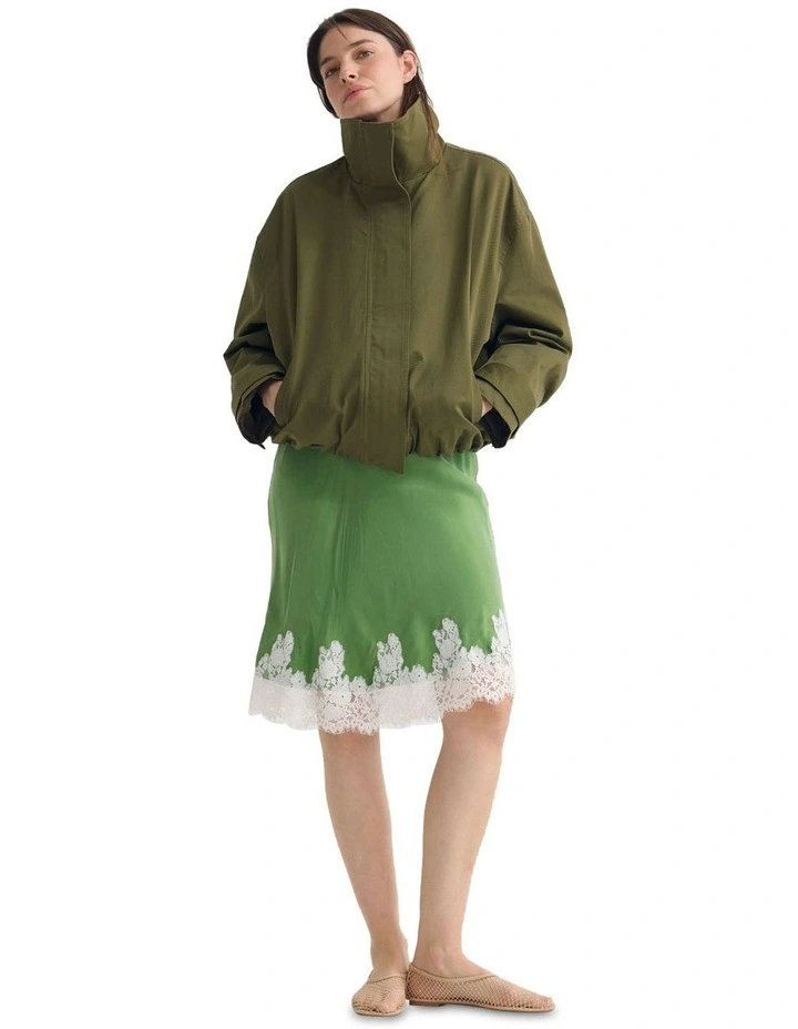 Stevie Cotton Bomber Jacket in Olive image 1